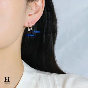 Minimalist 14K <b>Gold</b> Huggie Hoop <b>Earrings</b> Sparkling Diamond <b>Dangle</b> Drop Charm <b>Earrings</b> for Women Fine Jewelry - Product Image 2