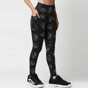Leggings de sport pour femme de haute qualité, moulants, compressifs, avec poche, effet push-up, extensibles dans les quatre sens, en Spandex/Polyester - Product Image 2