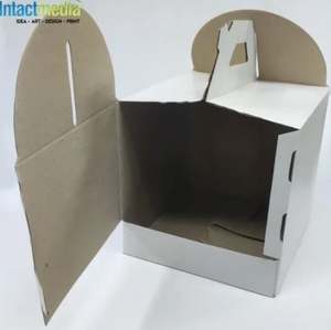 กล่องใส่เค้กแบบลูกฟูกทนทานพร้อมหูหิ้ว กล่องหูหิ้วแบบลูกฟูกพับได้สำหรับใส่เค้ก ราคาขายส่ง - Product Image 4