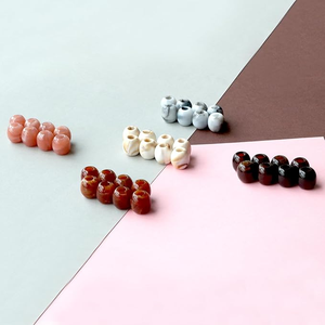 Perles rondes en résine écologiques faites à la main, vertes, brunes, ambre, en vrac pour la fabrication de bijoux - Product Image 2