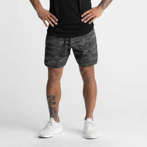 Shorts de sport pour hommes 2-en-1 avec double tissu et poche intérieure, élastique à cordon de serrage, vente directe fabricant - Product Image 1