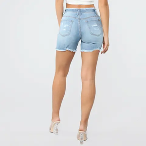 Women Denim Shorts High <b>Waist</b> new Fashionable Breathable <b>Jean</b> Shorts Women Denim Shorts <b>with</b> Professional Women's Stylish - Product Image 2