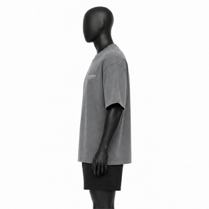 T-shirt Homme Streetwear Vintage Oversize en Coton Lourd 280 GSM 100% Coton Délavé à l'Acide Coupe Boxy Épaules Tombantes Vente en Gros - Product Image 3