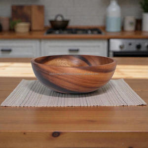 Bol en bois écologique de qualité supérieure, durable, design artisanal, idéal pour servir les aliments, cuisine, salle à manger, décoration de table à la maison - Product Image 1