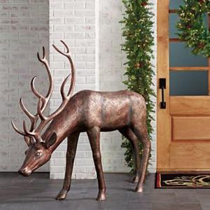 <b>Hand</b> <b>Casted</b> Sitting & Standing Gold Color Metal Reindeer Sculpture For Decoration <b>Hand</b> <b>Casted</b> Aluminium Deer Sets For Garden - Product Image 6