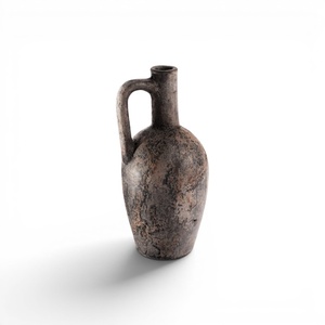 Jarrón Alto de Cerámica Estilo Wabi Sabi con 1 Asa, Jarra de Cerámica con Acabado Rústico para Decoración Vintage del Hogar - Product Image 1