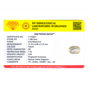 6.98 Ct Oval Cut Yellow Sapphire Loose Gemstone for Fine Jewelry - Product Image 4