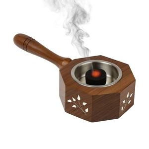 Caja de incienso de madera con incrustaciones geométricas y tapa con aberturas para fragancia y decoración tradicional del hogar - Product Image 6