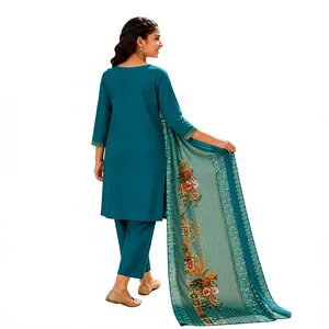 Girls Premium Silk Embroidery Kurta Set with Palazzo & Dupatta | Ready to Wear Ethnic Clothing - Product Image 4