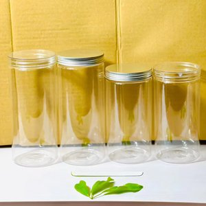 Customizable Color Logo <b>Plastic</b> Lid Cylinder Wide Mouth <b>Jar</b> Transparent Dry Food Fruit PET <b>Plastic</b> <b>Jar</b> Pavico VIETNAM Factory - Product Image 1