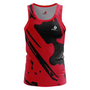 Camiseta sin mangas para hombre sublimable con logo personalizado, para correr, gimnasio, secado rápido, transpirable, ligera, ropa deportiva. - Product Image 4
