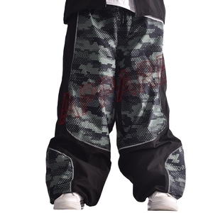 Pantalon de ski haute performance imperméable, respirant, coupe-vent, camouflage numérique, grande taille, avec cordon de serrage à l'avant, passants de ceinture, doublure polaire chaude - Product Image 1