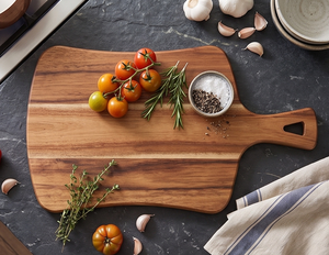 Planche à découper rectangulaire décorative en bois d'acacia et bambou, durable, pour servir la pizza et couper le fromage en cuisine (vente en gros) - Product Image 2