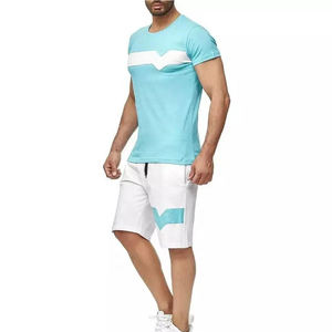 New fashion style New Design Tshirt <b>Sets</b> Men Sportswear Outfit Two Piece Short <b>Set</b> Causal Men Custom Shorts <b>Set</b> - Product Image 4