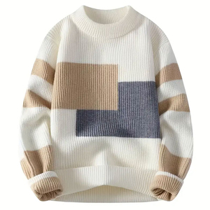 <b>Men</b> Stand Collar Knit Sweater Half Button Soft Warm <b>Long</b> Sleeve Casual Comfortable Daily Wear Autumn Winter OEM ODM Production - Product Image 1