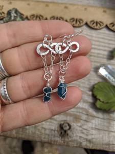 Boucles d'oreilles en apatite bleu foncé, apatite gemme, argent sterling, bijoux faits à la main - Product Image 3