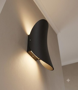 Lumetal Minimalist Blue Black Acrylic Dome Shade T3434 <b>LED</b> Wall-mounted <b>Light</b> <b>for</b> Living <b>Room</b> 3000K Warm White - Product Image 3