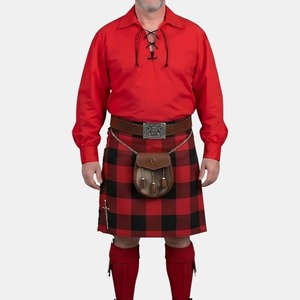 Camisas Medievales para Hombre, Traje de Pirata, Blusa Renacentista, Camisa Escocesa, Túnica de Mercenario, Ropa Étnica - Product Image 1