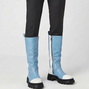 Botas Largas de Cuero para Hombre, Calzado de Oficina, Botas de Cuero hasta la Rodilla para Deportes al Aire Libre, Botas Largas de Cuero con Cierre Lateral para Hombre - Product Image 6
