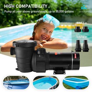 Pompa per Piscina e Spa Trifase 1.5HP 115V 1100W con Potente Filtro e Cestello Filtrante - Product Image 4