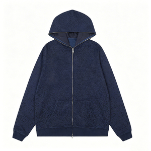 Clothing Manufacturer Wholesale 100% Premium Cotton Unisex Zip Up And Pullover Hoodie Streetwear With Rhinestone Details - Product Image 2