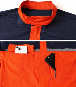 Overol de Trabajo Reflectante para Hombre, Traje de Mantenimiento con Bolsillo con Cierre en el Pecho, Puños Ajustables, Logotipo Personalizado, Manga Larga, Uniforme de Reparación - Product Image 6