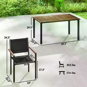 Tavolo da Pranzo da Giardino Rustico, Arredamento per Esterni per Patio e Cortile - Product Image 2