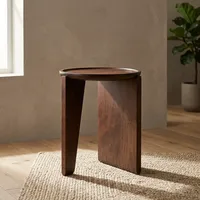 Table basse ronde moderne en bois de manguier, faite à la main, design minimaliste, durable, légère, facile à nettoyer, meubles de salon