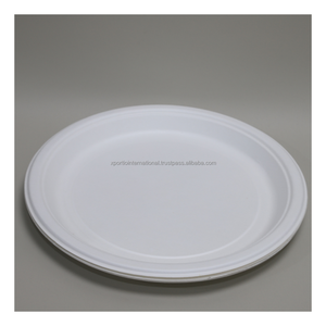 Plato Redondo de Bagazo a Precio de Fábrica, Resistente al Aceite, Blanco, Desechable, Ecológico, Apto para Alimentos, para Restaurantes y Comida para Llevar - Product Image 1