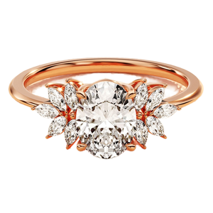 Anillo de Compromiso y Boda de Plata de Ley 925 Chapado en Oro con Circonita 5A, Engaste de Garras, Diseño Geométrico, Certificado por Terceros - Product Image 3