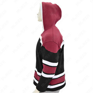 OEM Sweat-shirt à capuche surdimensionné à panneaux multiples avec cordon de serrage Sweat-shirt pour hommes Nouvelle mode Rue Panneau contrasté Frange Sweats à capuche pour hommes - Product Image 3