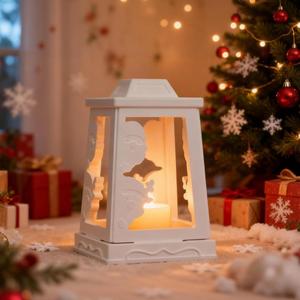 Christmas Mosaic Candlestick Christmas Santa Lantern Gypsum <b>Resin</b> Silicone Mold - Product Image 4
