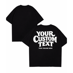 Camiseta personalizada para hombre, estilo urbano, color negro, 100% algodón, talla grande, 300 g/m², hombros caídos, cuello acanalado de alta calidad. - Product Image 6