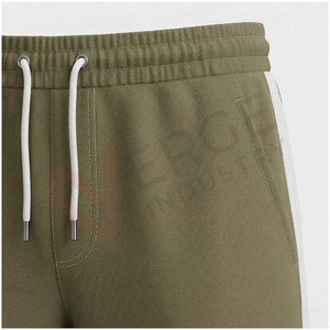 Conjunto Deportivo para Hombre en Verde Oliva, Manga Larga, Cuello Alto, Cierre Frontal con Cremallera, Color Sólido, Transpirable, Corte Regular, Ropa Casual de Otoño - Product Image 5