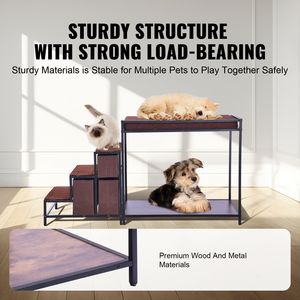Cuccia a castello per animali domestici da interno con finestra a più livelli, divano contenitore per cani/gatti, seduta per animali confezionata in scatola - Product Image 4