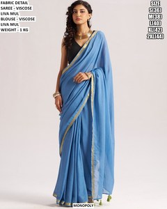 Sari azul Aab-e-Zar - Product Image 4