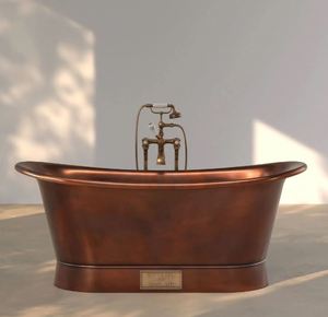 Bañera de Cobre Independiente para Adultos, Bañera Metálica Irregular de Lujo para Bañarse - Artesanía India - Product Image 3