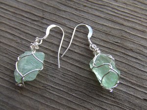 Pendientes de Calcita Verde Esmeralda Natural, Joyería de Cristal con Plata de Ley - Product Image 2