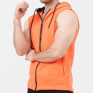 Chaleco con Capucha y Cremallera para Hombre, Sin Mangas, Color Sólido, Forro Polar, Estilo Casual, Corte Regular, Ropa de Otoño, Moderno y Deportivo - Product Image 2