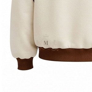 Conjunto Deportivo Personalizado con Logotipo, Color Crema Marrón, Bloques de Color, Sudadera con Capucha y Cierre Completo, Pantalones de 450 g/m² - Product Image 5