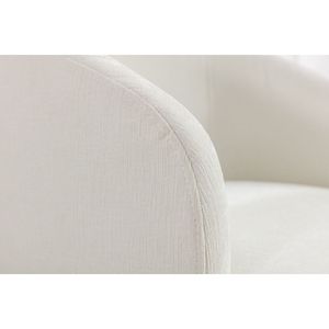 Poltrona Girevole con Braccioli in Tessuto Chenille e Anello in Metallo con Rivestimento in Polvere Nera Avorio - per Soggiorno - Product Image 5