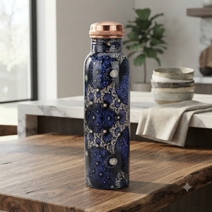 Bouteille d'eau en cuivre bohème 650ML 750ML 950ML, bouteille à boire en métal réutilisable portable, cadeau pour la maison, la cuisine et les voyages - Product Image 5
