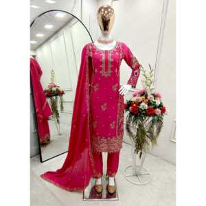 Hermosa secuencia bordada para mujer, ropa de fiesta de trabajo, pantalones, conjunto Dupatta - Product Image 6