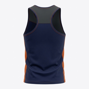 Wholesale Men Color Blocked Sleeveless Tank <b>Top</b> O-Neck Sporty Knitted Quick Dry Polyester Training Wear - Product Image 2