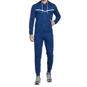 High Quality Hooded Casual 2-Piece Sports Tracksuits Bottoms <b>Set</b> 100% Cotton Printed Embroidered Custom Logos Unisex Breathable - Product Image 1