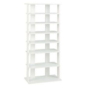 Étagère à chaussures blanche à 7 niveaux, double rangée, avec étagères réglables, anti-basculement, étroite, pour entrée et placard - Product Image 2