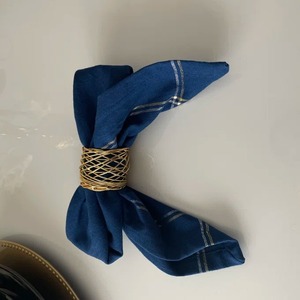 Modern <b>Copper</b> Wire Coiled Napkin Rings for Elegant <b>Table</b> Settings Set of Minimalist Rose Gold Metal Mesh Napkin Holders - Product Image 1