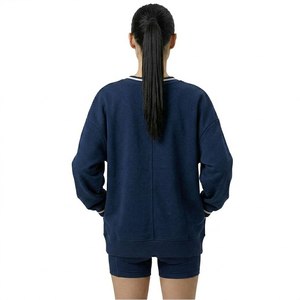 Women V Neck Sweatshirt Oversized Cozy Pullover Warm Fleece Fabric Stylish Casual Daily Wear Long Sleeve Soft <b>Winter</b> <b>Top</b> - Product Image 4