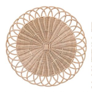 Wholesale Stylish Eco-Friendly Rattan Charger Plates Patterned Plants for Luxury <b>Dinner</b> Parties - Product Image 3