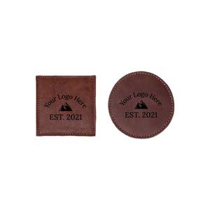 Premium Genuine Leather Coasters Custom Stitching <b>Desk</b> <b>Pad</b> Wholesale Waterproof Coffee Cup Mat Bulk Distributor LC-0044 - Product Image 1